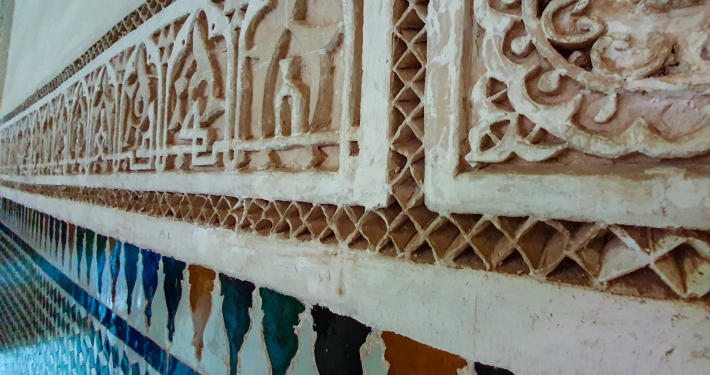 Verzierungen im Bahia Palast in Marrakesch