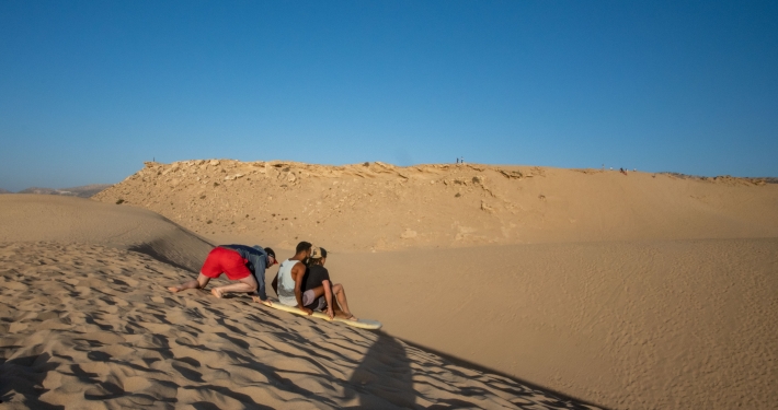 Sandsurfen auf der Taboga Sanddüne