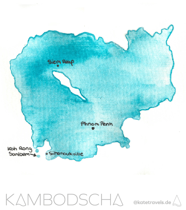 Kambodscha Highlights Reiseroute Karte