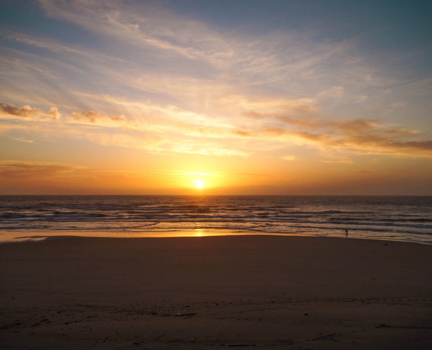 Sonnenuntergang am Strand in Portugal