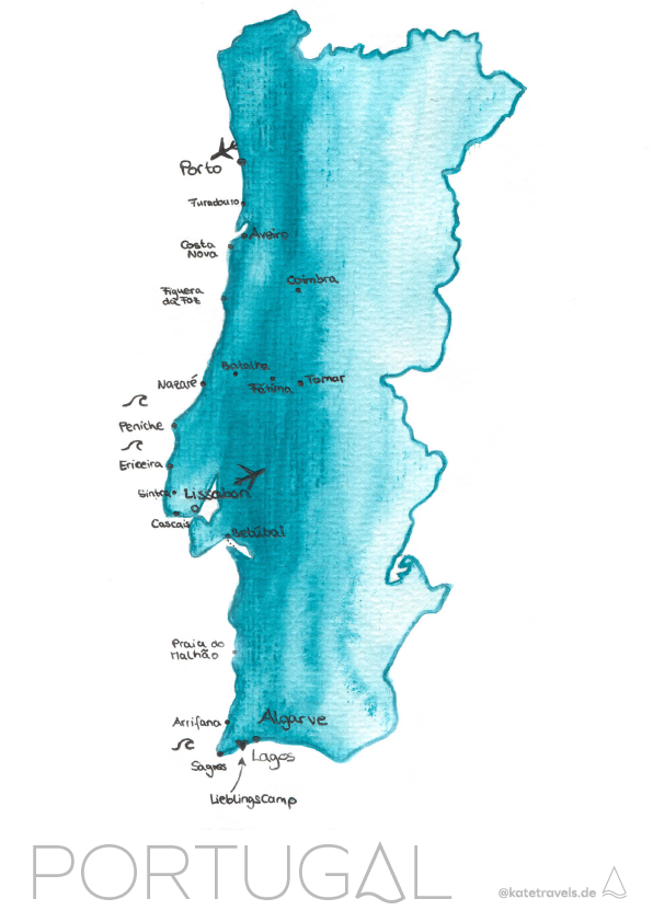 Portugal Rundreise Karte