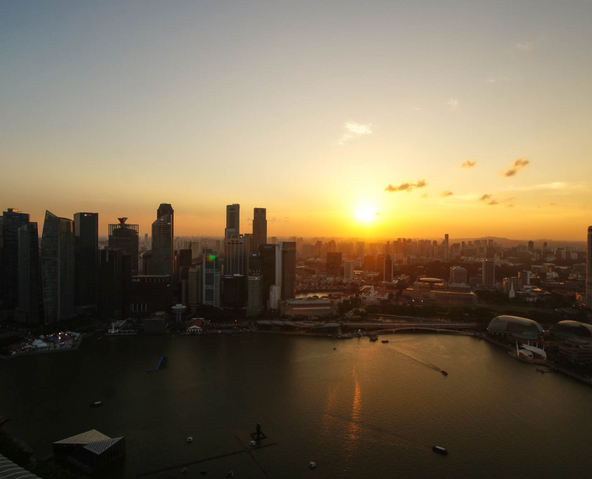 Sonnenuntergang in Singapur