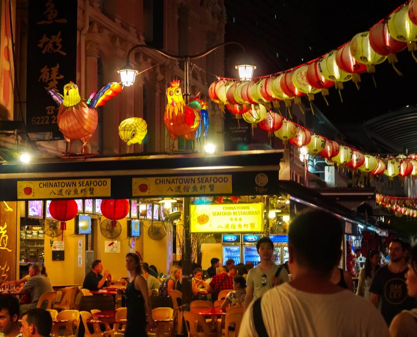 Singapurs Chinatown am Abend