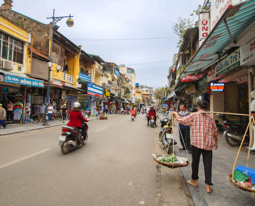 Straße im Old Quarter von Hanoi