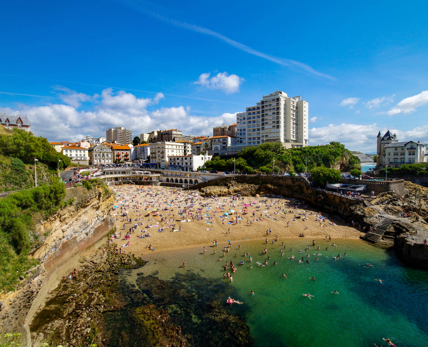 Blick auf Strand in Biarritz