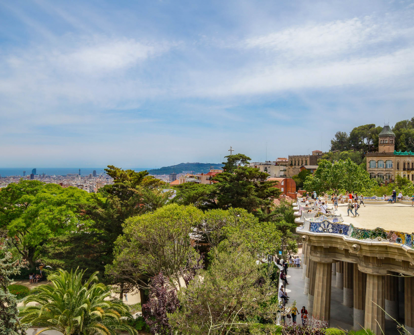 Terrasse im Gaudi Park in Barcelona